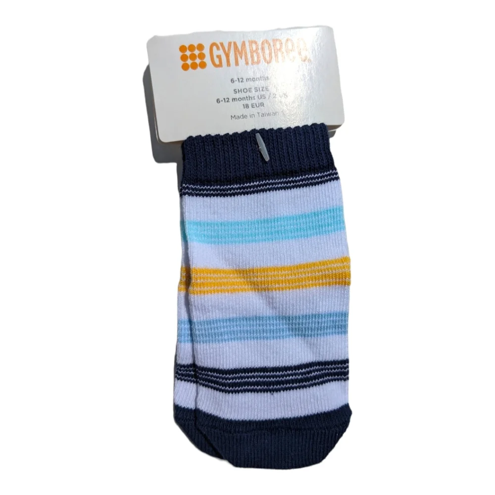 Gymboree Boys 6-12 months Blue / Yellow Striped Sock